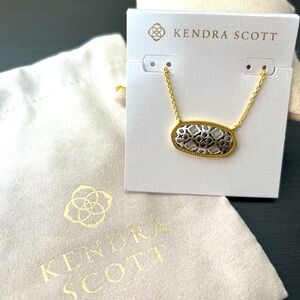 Kendra Scott Dollie Pendant Necklace in Mixed Metals Gold/ Silver NWT